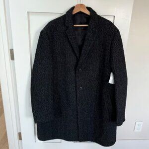 Nordstrom Mens Black Textured Herribone Coat Jacket - NWT 2XL XXL
